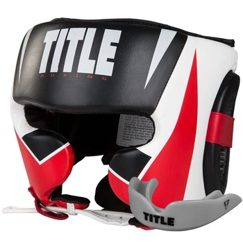 Боксерський шолом TITLE MMA Command Black/White/Red M (капа в комплекті)