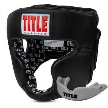 Боксерський шолом TITLE Classic Full Coverage Training Headgear 2.0 Black L (капа в комплекті)