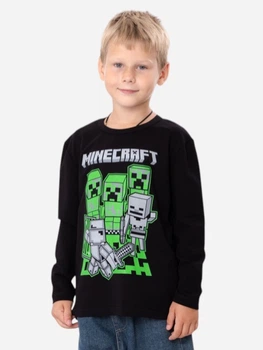 Детский лонгслив для мальчика Носи своє 6363-036-33-4-2 110 см Черный (MINECRAFT) (p-17616-207114)