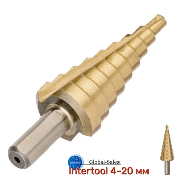 Сверло ступенчатое по металлу Intertool 4-20 мм (SD-5820)