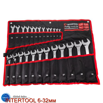 Набор ключей рожково-накидных Intertool 6-32мм в чехле PRO (25шт) (XT-1526)