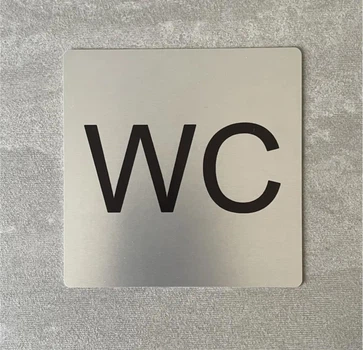 Металева табличка "WC", 10см*10см