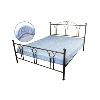 Простынь на резинке Руно 90х200+25 - Blue star бязь голубая (20708)