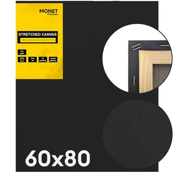 Полотно на підрамнику Monet 270г/м2 дрібне зерно 60*80см чорний грунт (MFGB6080)