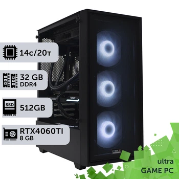 Игровой компьютер GamePC Ultra #326 Core i5 14600K / 32GB / SSD 512GB / GeForce RTX 4060Ti 8GB геймерский системный блок для киберспорта и стриминга