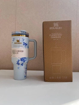 Термокружка Stanley Love Shack Fancy 40 oz (1180 мл) синій з квітами