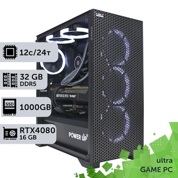 Игровой компьютер GamePC Ultra #183 Ryzen 9 7900x / 32GB / HDD 2TB / SSD 1TB / GeForce RTX 4080 Super 16GB геймерский системный блок для киберспорта и стриминга