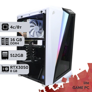 Игровой компьютер GamePC Lite #276 Core i3 14100F / 16GB / SSD 512GB / GeForce RTX 3050 8GB геймерский системный блок для киберспорта и стриминга
