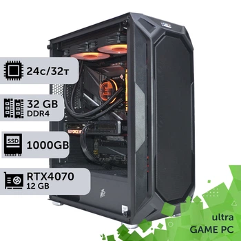 Игровой компьютер GamePC Ultra #197 Core i9 13900F / 32 GB / SSD 1TB / GeForce RTX 4070 12GB геймерский системный блок для киберспорта и стриминга