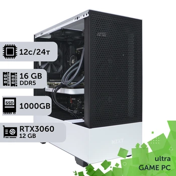 Игровой компьютер GamePC Ultra #185 Ryzen 9 7900x / 16 GB / SSD 1TB / GeForce RTX 3060 12GB геймерский системный блок для киберспорта и стриминга