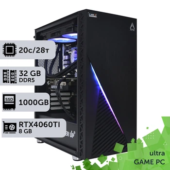 Игровой компьютер GamePC Ultra #347 Core i7 14700K / 32 GB / SSD 1TB / GeForce RTX 4060Ti 8GB геймерский системный блок для киберспорта и стриминга