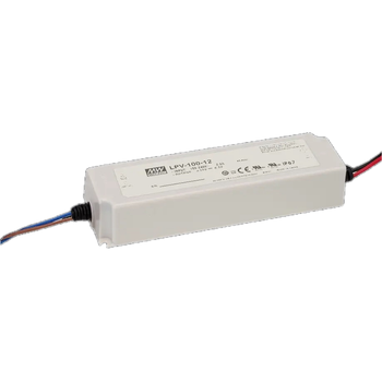 Импульсный блок питания Mean Well LPV-100-24 100Вт 24В 4.2А AC/DC во влагозащищённом корпусе Белый