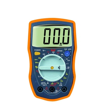 Мультиметр цифровий HAOYUE UT33C, 2×ААА батарейки 9V, 2 щупи + термопара, підсвічування, пам'ять