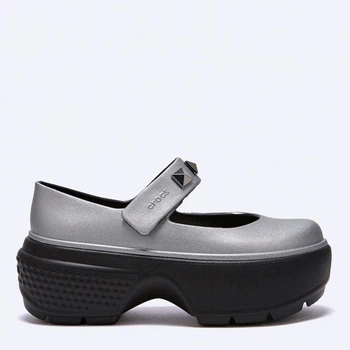 Женские туфли Crocs Stomp Metallic Mary Jane Sil 210437-040 39-40 (M7/W9) 25 см Серебристые (196265797561)