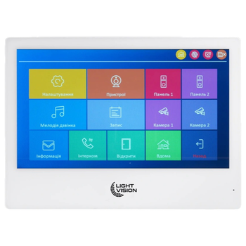 Видеодомофон с сенсорным дисплеем Light Vision SINGAPORE FHD (AI) 10" IPS, WiFi White
