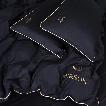 Комплект постельного белья MirSon Satin ELIT Black Pearl Corner 143 x 210 см (2200001484306)