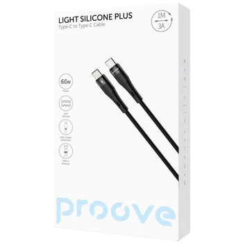 Кабель Proove Light Silicone Plus Type-C to Type-C 60W (1m) white
