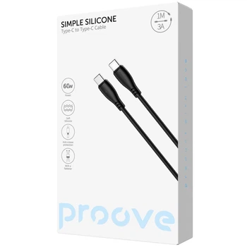 Кабель Proove Simple Silicone Type-C to Type-C 60W (1m) white