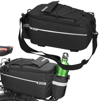 Sakwa rowerowa na bagażnik Springos BA0036 8.5L Czarna (5907719448053)
