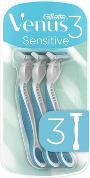 Одноразовые бритвенные станки для чувствительной кожи, 3шт, голубые - Gillette Venus Sensitive 3шт (987736-1725630138-2)