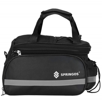Torba rowerowa na bagażnik Springos BA0091 8L Czarna (5907719498034)