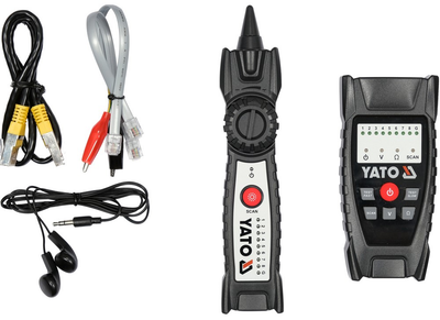 Lokalizator kabli i tester przewodów sieciowych RJ11 RJ45 Yato odporny na zakłócenia YT-73137 (5906083093876)