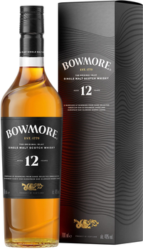 Виски Bowmore 12 лет выдержки 0.7 л 40% в подарочной упаковке (5010496080818_5010496001257)
