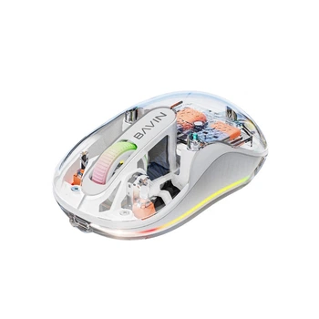 Мышь аккумуляторная BAVIN G-K-992 RGB Wireless 2.4G Plug-and-play DPI Bluetooth 5.1 White