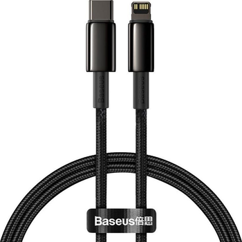 Kabel Baseus Tungsten Gold Type-C do Lightning PD 20W 1 m Black (CATLWJ-01)