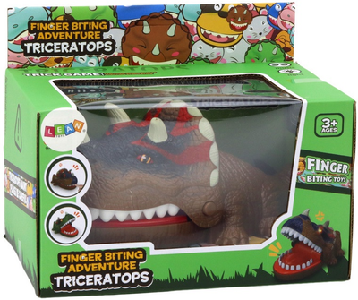 Настільна гра Lean Toys Кусючий динозавр Трицератопс Коричневий (5905991006077)