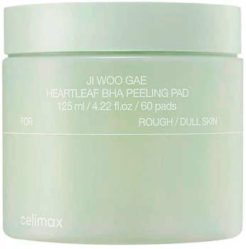 Пади&nbsp;для обличчя&nbsp;Celimax Ji&nbsp;Woo&nbsp;Gae&nbsp;Heartleaf&nbsp;BHA&nbsp;Peeling&nbsp;Pad&nbsp;з&nbsp;саліциловою&nbsp;кислотою&nbsp;60 шт (8809463992615)