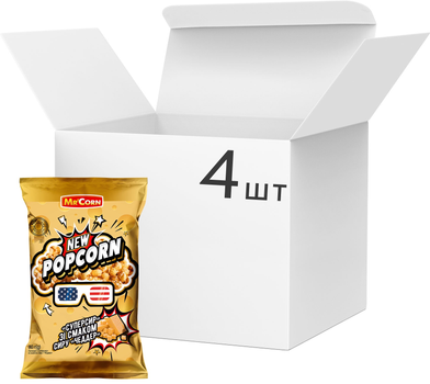 Упаковка попкорну Mr'Corn Суперсир зі смаком сиру Чеддер 80 г х 4 шт (4820289960347)