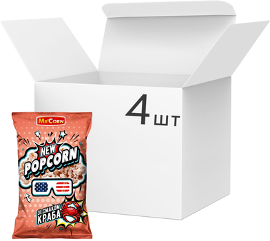 Упаковка попкорну Mr'Corn зі смаком краба 70 г х 4 шт (4820289960422)