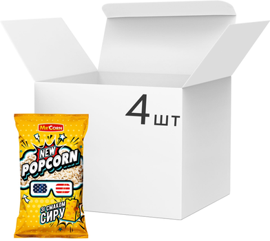 Упаковка попкорну Mr'Corn зі смаком сиру 70 г х 4 шт (4820289960460)