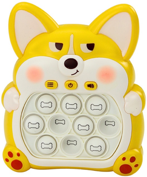 Аркадна гра Lean Toys Pop-it Консоль Лисеня 7 Режимів гри Жовта (5905991023005)
