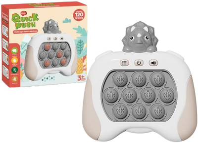 Сенсорна гра Lean Toys Pop-it Консоль Трицератопс Сіра (5905991013846)