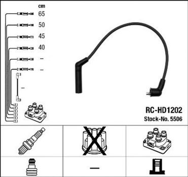 Комплект высоковольтных проводов NGK (5506)