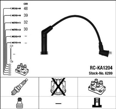 Комплект высоковольтных проводов NGK (6299)