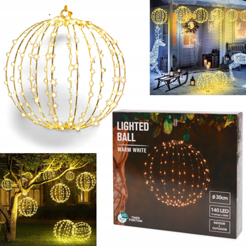 Підвісна світлодіодна куля Livarno Home «StarSphere» 140 LED D-30cm (NY1331072025)
