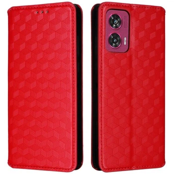 Чохол Deexe Rhombus Book для Motorola Edge 50 Fusion - Red