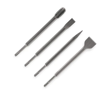 Набір зубил по бетону, каменю 4шт SDS-plus 40*250, 21*250, 23*250, 250 мм Intertool