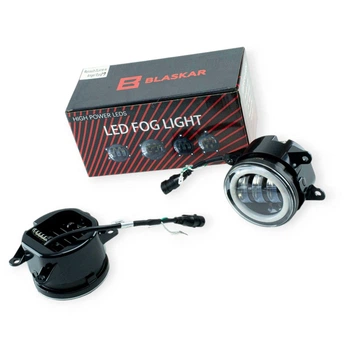 Фара протитуманна Renault LED (90мм 3.5") 50W габарит, поворот, ангел.оч. 3 лінзи (к-кт 2 шт) BLASKAR