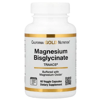Магний Бисглицинат California Gold Nutrition Magnesium Bisglycinat 60 вегетарианских капсул