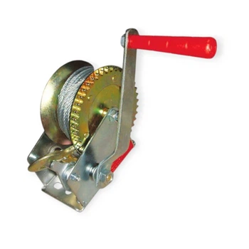 Лебёдка ручная барабанная стальной трос d-4.2мм, 10м, 450кг Intertool