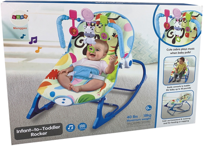 Колиска-гойдалка Lean Toys 2в1 Блакитна 9495 (5904204755191)