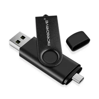 USB Флешка 2в1 64GB Type-C/USB OTG Microdrive Черный