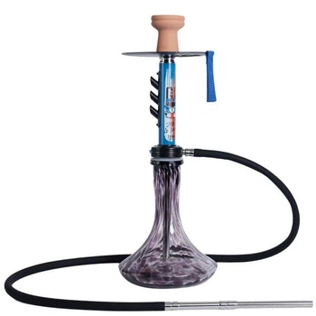 Кальян Hookah Lab Leather Black & Blue 2 синяя колба 58см Нержавеющая сталь