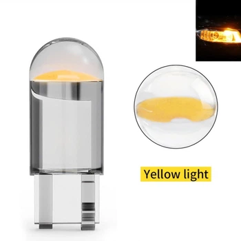 Світлодіодна лампочка LED T10-F1 W5W з жовтим світлом