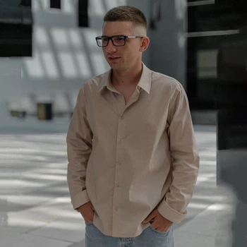 Хлопковая Рубашка Vento бежевая размер L