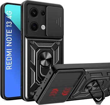 Протиударний чохол Armor Ring + захиcт камери для Xiaomi Redmi Note 13 (Redmi Note 13 4G) case Simon чорний